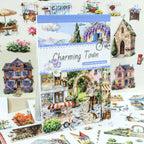 Charming Town - Junk Journal Stickers | Cottagecore Kiss Cut Matte PET (20 Sheets)