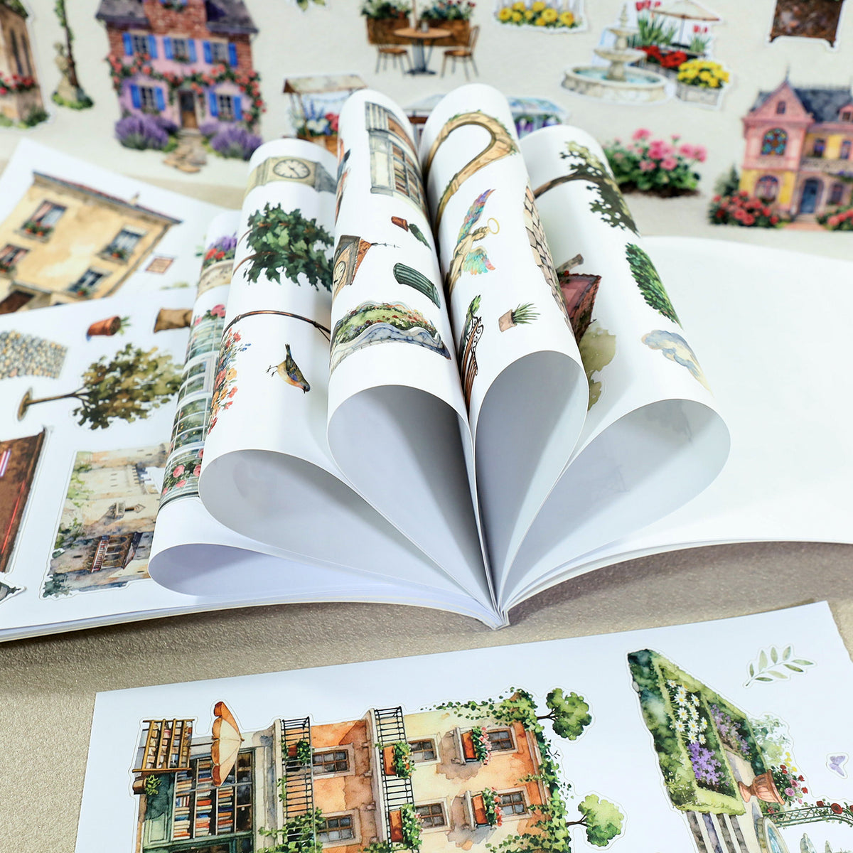 Charming Town - Junk Journal Stickers | Cottagecore Kiss Cut Matte PET (20 Sheets)