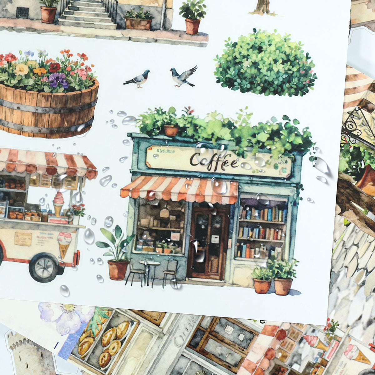 Charming Town - Junk Journal Stickers | Cottagecore Kiss Cut Matte PET (20 Sheets)