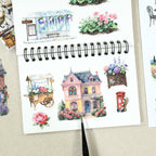 Charming Town - Junk Journal Stickers | Cottagecore Kiss Cut Matte PET (20 Sheets)