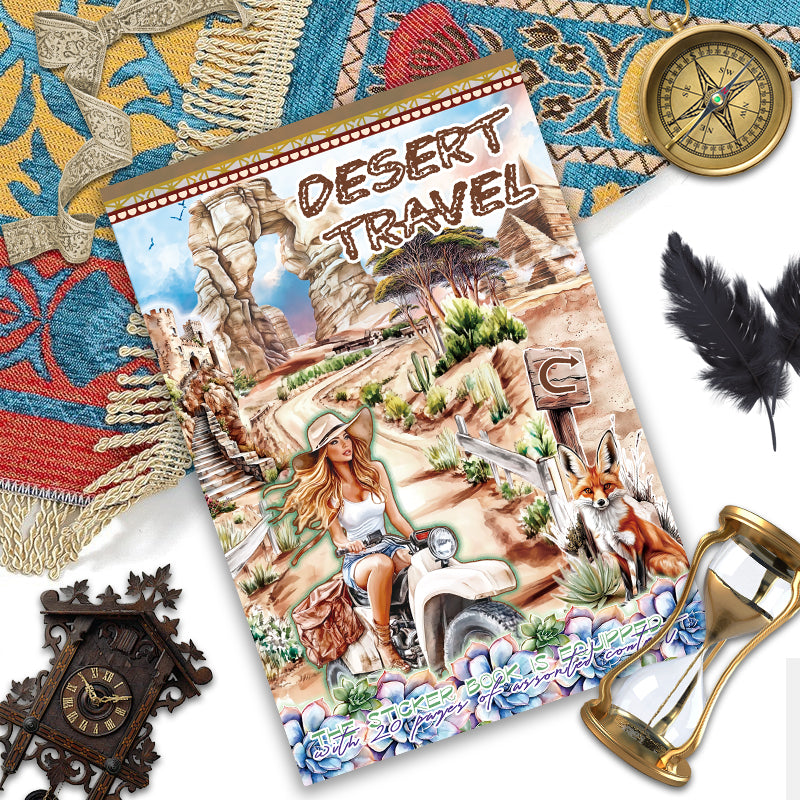 Desert Journey - Collage Stickers | Vintage Kiss Cut Matte PET (20 Sheets)