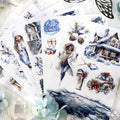 Ice And Snow World - Junk Journal Stickers | Winter Aesthetic Kiss Cut Matte PET (20 Sheets)