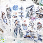Ice And Snow World - Junk Journal Stickers | Winter Aesthetic Kiss Cut Matte PET (20 Sheets)