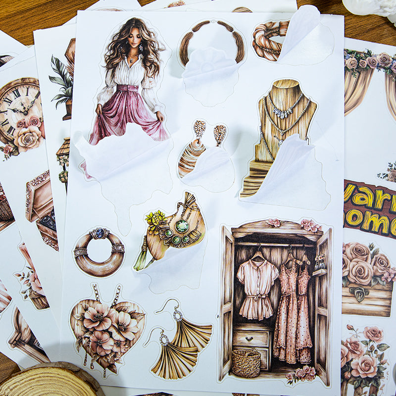 Fragrant Wood Moments - Collage Stickers | Cottagecore Kiss Cut Matte PET (20 Sheets)