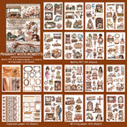 Fragrant Wood Moments - Collage Stickers | Cottagecore Kiss Cut Matte PET (20 Sheets)