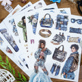 Blue Jeans Diary - Junk Journal Stickers | Retro Hot Stamping Matte PET (20 Sheets)