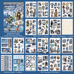 Blue Jeans Diary - Junk Journal Stickers | Retro Hot Stamping Matte PET (20 Sheets)