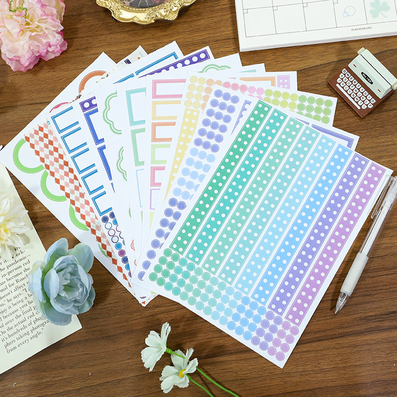 Candy Sticky Notes - Bullet Journal Stickers | Aesthetic Kiss Cut Writeable Paper (24 Sheets)