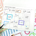 Dark-Colored Sticky Notes - Functional Planner Stickers | Minimalist Kiss Cut Writeable Paper (24 Sheets)