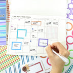 Dark-Colored Sticky Notes - Functional Planner Stickers | Minimalist Kiss Cut Writeable Paper (24 Sheets)