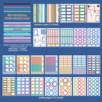 Dark-Colored Sticky Notes - Functional Planner Stickers | Minimalist Kiss Cut Writeable Paper (24 Sheets)