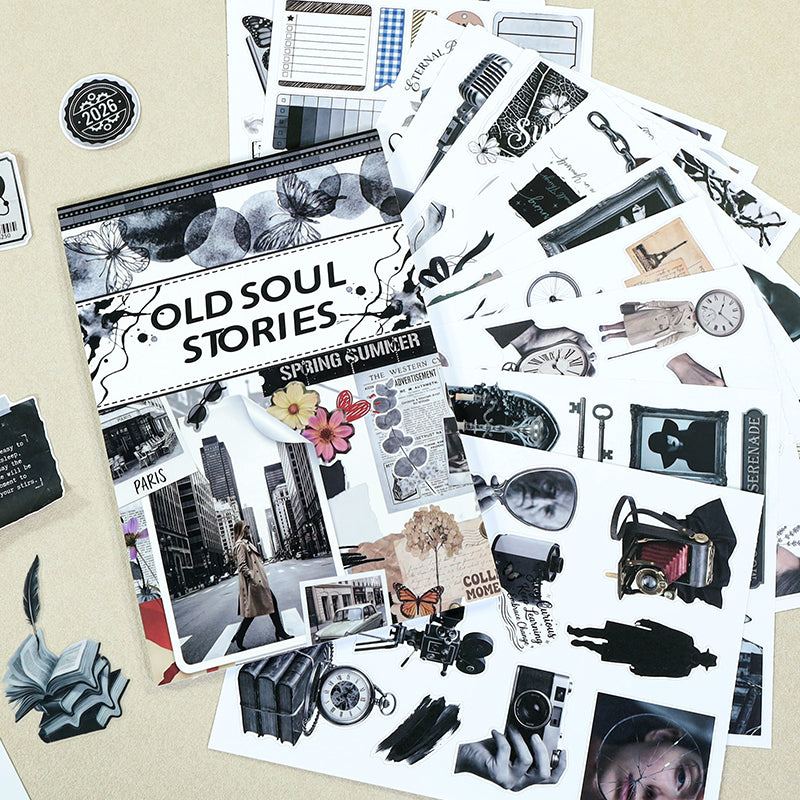Old Soul Stories - Junk Journal Stickers | Dark Academia Kiss Cut Matte PET (20 Sheets)