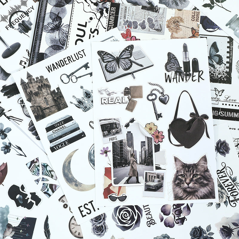 Old Soul Stories - Junk Journal Stickers | Dark Academia Kiss Cut Matte PET (20 Sheets)