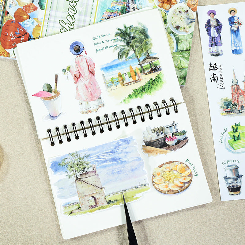 Southeast Journey - Collage Stickers | Aesthetic Kiss Cut Matte PET (20 Sheets)