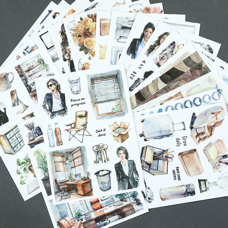 Workday Moments - Collage Stickers | Modern Kiss Cut Matte PET (20 Sheets)