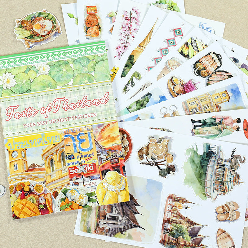 Taste of Thailand - Collage Stickers | Cultural Kiss Cut Matte PET (20 Sheets)