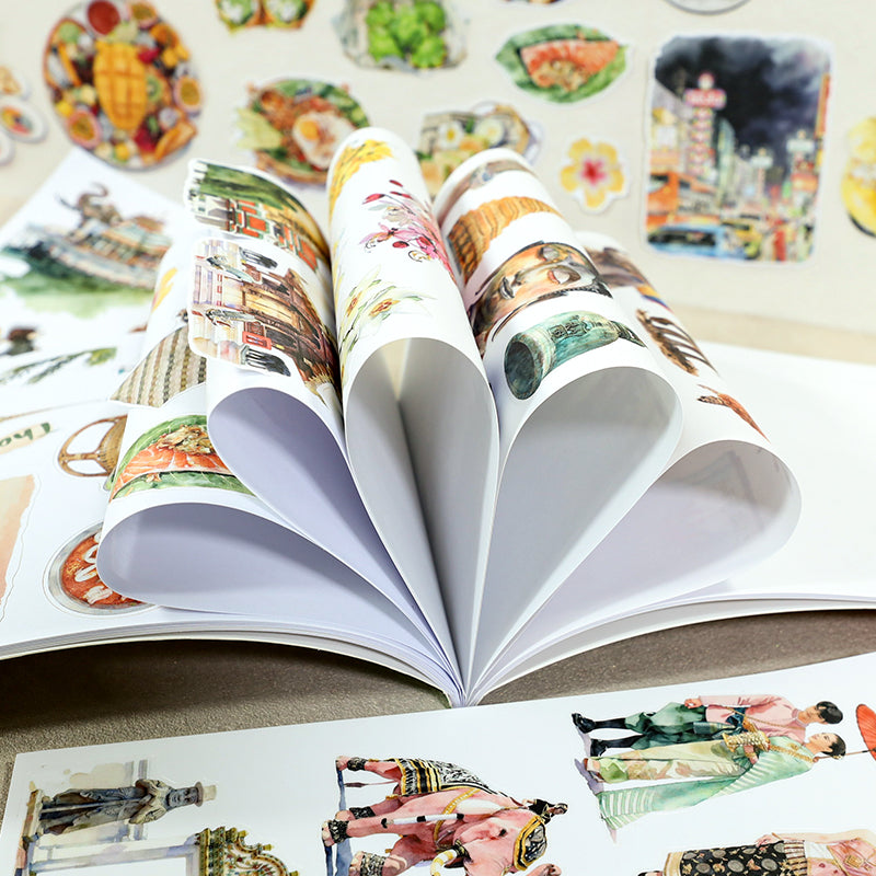 Taste of Thailand - Collage Stickers | Cultural Kiss Cut Matte PET (20 Sheets)