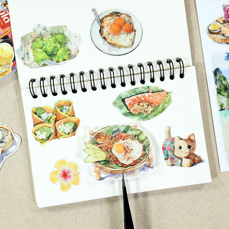 Taste of Thailand - Collage Stickers | Cultural Kiss Cut Matte PET (20 Sheets)