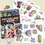 Pop Collage Book - Collage Stickers | Retro Kiss Cut Matte PET (20 Sheets)