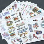 Pop Collage Book - Collage Stickers | Retro Kiss Cut Matte PET (20 Sheets)