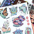Pop Collage Book - Collage Stickers | Retro Kiss Cut Matte PET (20 Sheets)