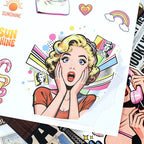 Pop Collage Book - Collage Stickers | Retro Kiss Cut Matte PET (20 Sheets)