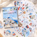 Santorini Blue - Junk Journal Stickers | Aesthetic Kiss Cut Matte PET (24 Sheets)
