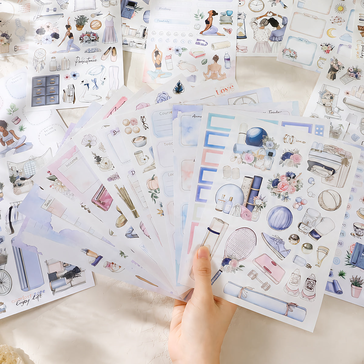 Relaxation Plan - Planner Sticker Book | Aesthetic Special Gloss Matte PET (24 Sheets)