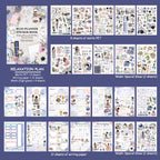 Relaxation Plan - Planner Sticker Book | Aesthetic Special Gloss Matte PET (24 Sheets)
