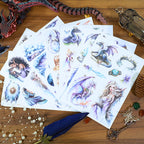 Seeking Journey Dragon - Ephemera Stickers | Whimsical Kiss Cut Matte PET (20 Sheets)