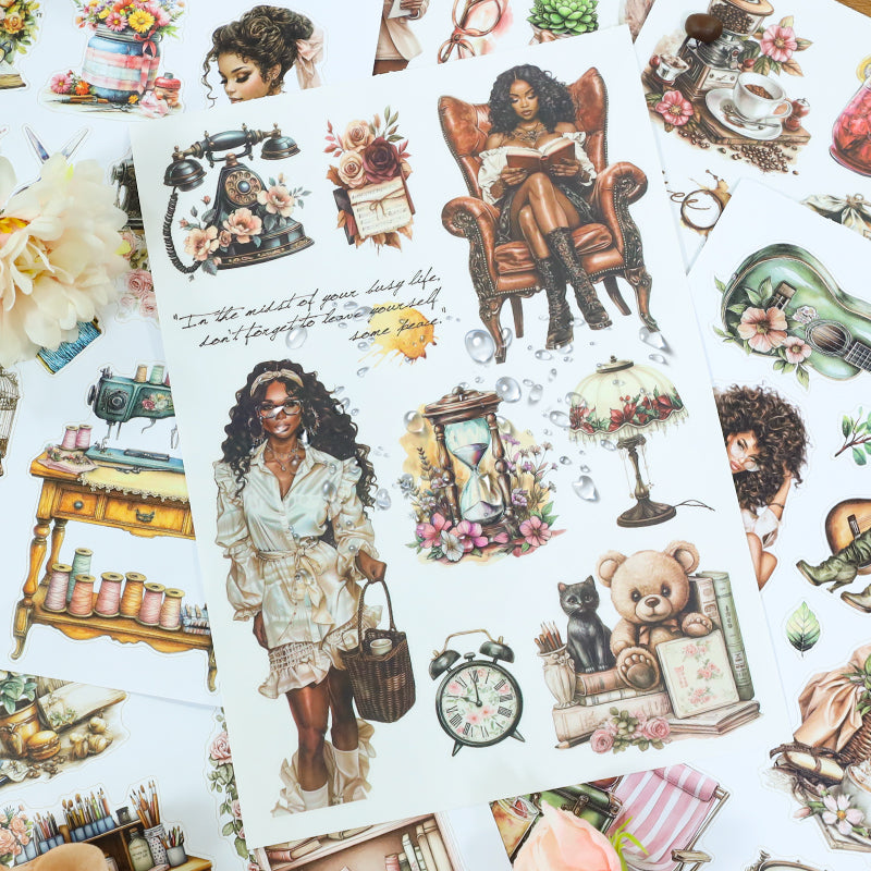 Moment Of Charm - Junk Journal Stickers | Aesthetic Kiss Cut Matte PET (20 Sheets)