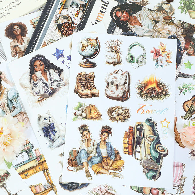 Moment Of Charm - Junk Journal Stickers | Aesthetic Kiss Cut Matte PET (20 Sheets)