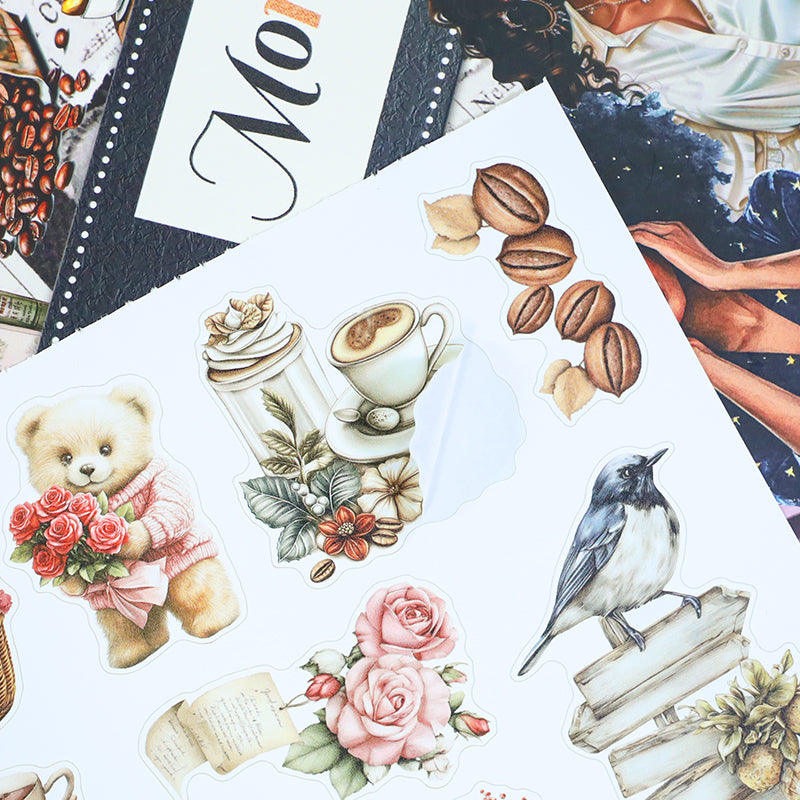 Moment Of Charm - Junk Journal Stickers | Aesthetic Kiss Cut Matte PET (20 Sheets)
