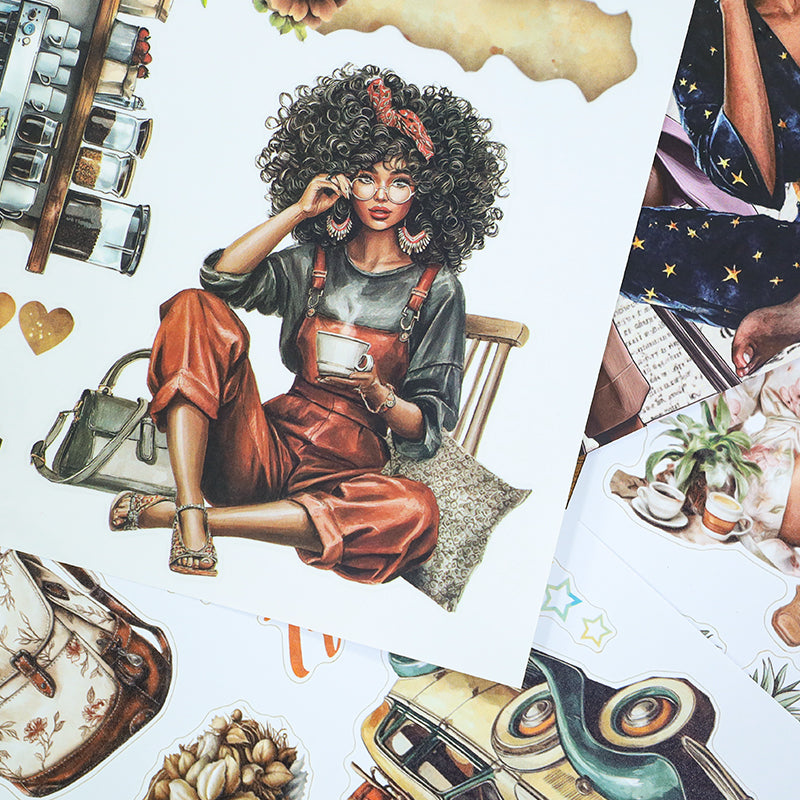 Moment Of Charm - Junk Journal Stickers | Aesthetic Kiss Cut Matte PET (20 Sheets)