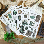 Emerald Spell - Junk Journal Stickers | Witchy Kiss Cut Matte PET (20 Sheets)