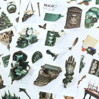 Emerald Spell - Junk Journal Stickers | Witchy Kiss Cut Matte PET (20 Sheets)