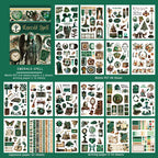 Emerald Spell - Junk Journal Stickers | Witchy Kiss Cut Matte PET (20 Sheets)