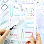 Watercolor Blossoms - Bullet Journal Stickers | Aesthetic Kiss Cut Art Paper (24 Sheets)