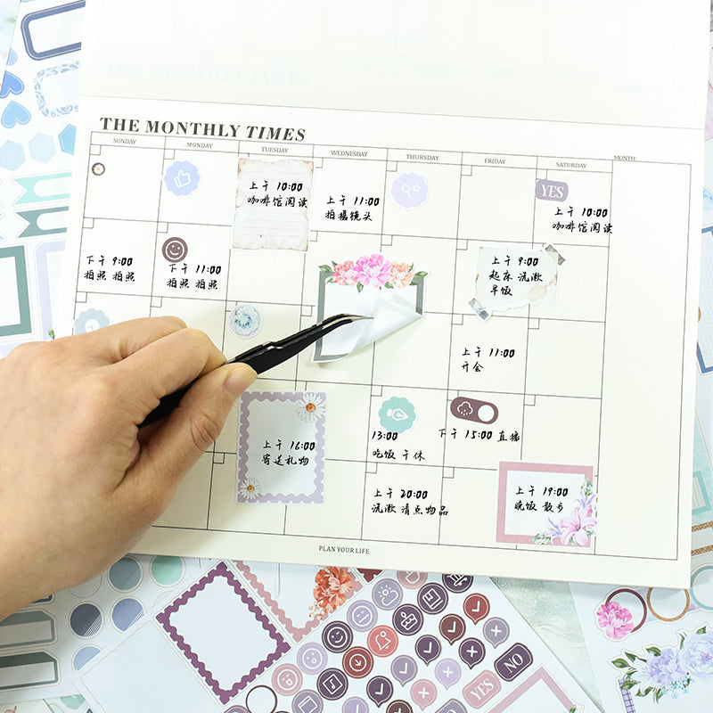 Watercolor Blossoms - Bullet Journal Stickers | Aesthetic Kiss Cut Art Paper (24 Sheets)