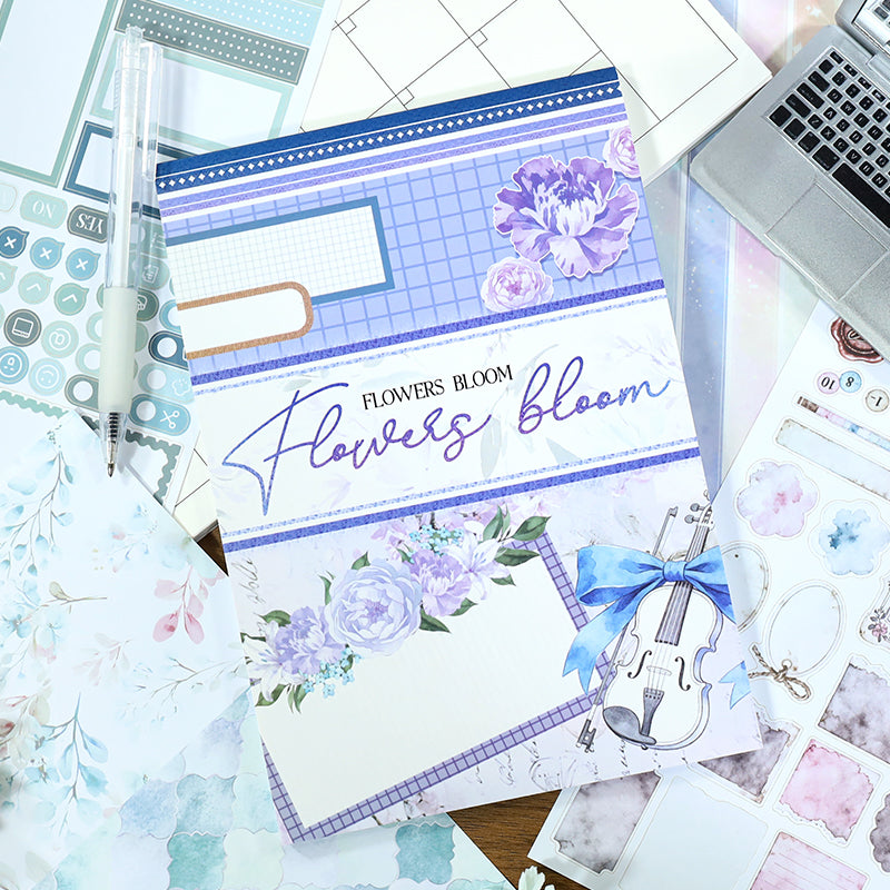 Watercolor Blossoms - Bullet Journal Stickers | Aesthetic Kiss Cut Art Paper (24 Sheets)