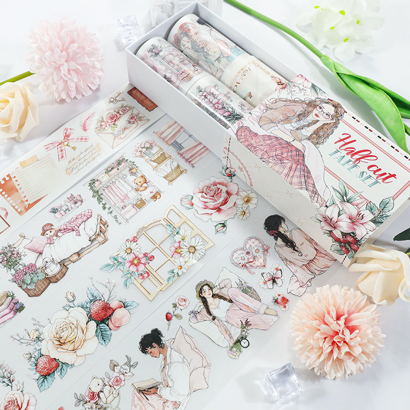 Sleepy Dreams - PET Tape Set | Aesthetic Special Oil Die Cut (4 Rolls)