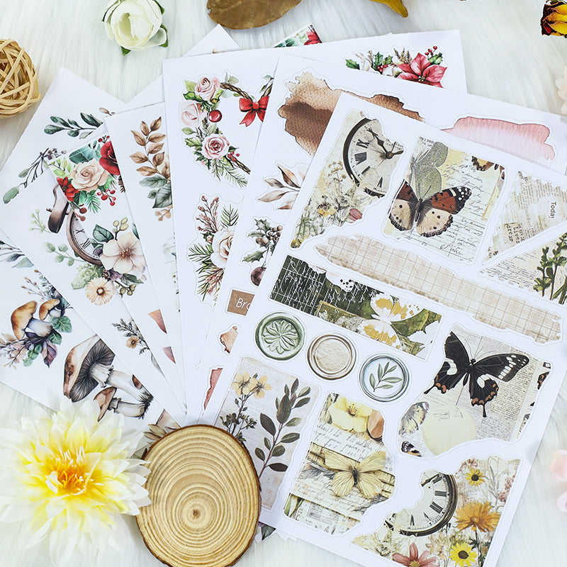 Subtle Inspiration - Ephemera Stickers | Vintage Kiss Cut Matte PET (20 Sheets)