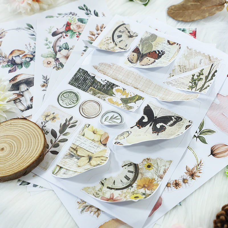 Subtle Inspiration - Ephemera Stickers | Vintage Kiss Cut Matte PET (20 Sheets)