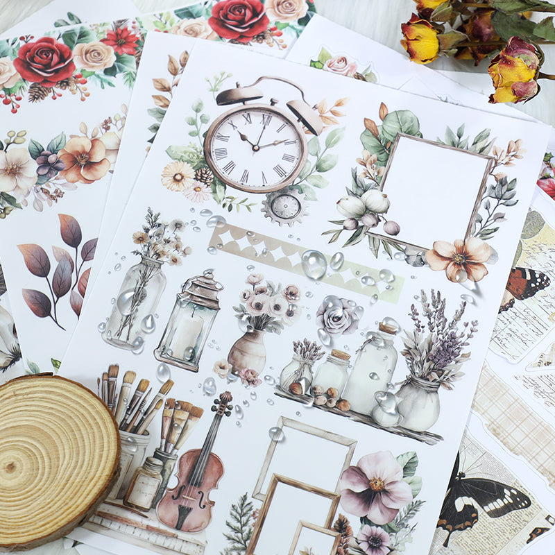 Subtle Inspiration - Ephemera Stickers | Vintage Kiss Cut Matte PET (20 Sheets)
