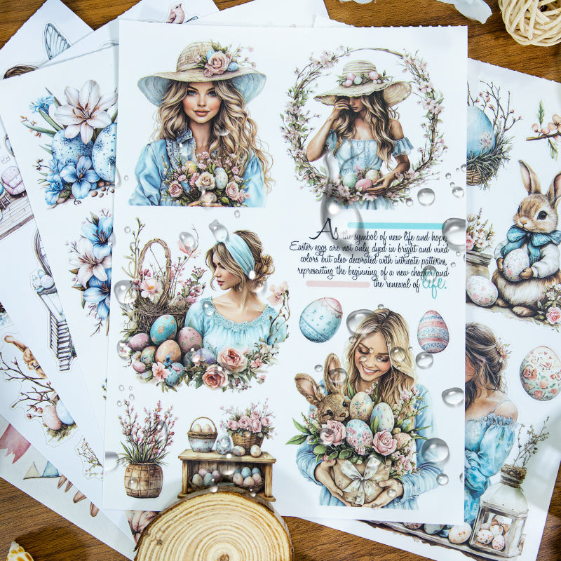Brilliant Easter - Junk Journal Stickers | Whimsical Kiss Cut Matte PET (20 Sheets)