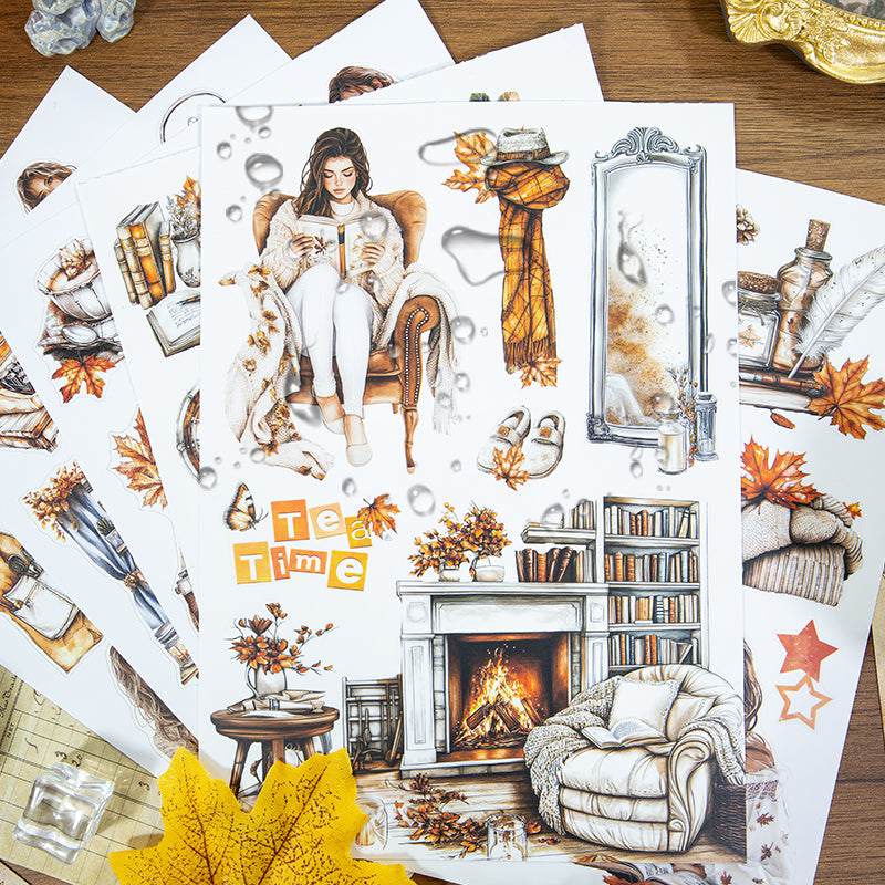 Afternoon Reading - Ephemera Stickers | Cozy Kiss Cut Matte PET (20 Sheets)