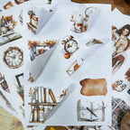 Afternoon Reading - Ephemera Stickers | Cozy Kiss Cut Matte PET (20 Sheets)