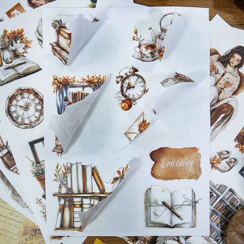 Afternoon Reading - Ephemera Stickers | Cozy Kiss Cut Matte PET (20 Sheets)