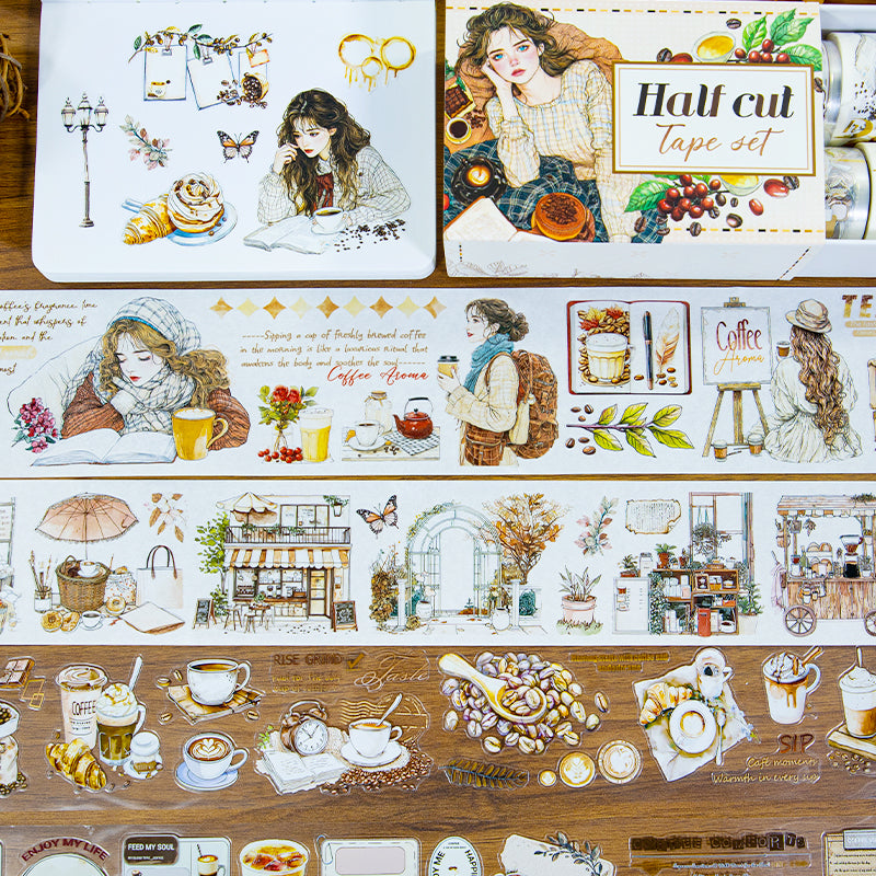 Mellow And Fragrant Moment - Masking Tapes | Aesthetic Special Oil Glossy PET (4 Rolls)