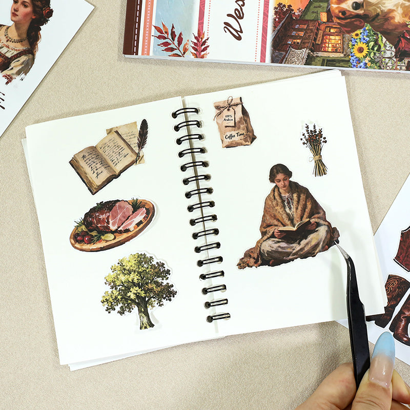 Western Fashion - Ephemera Stickers | Folk Kiss Cut Matte PET (20 Sheets)